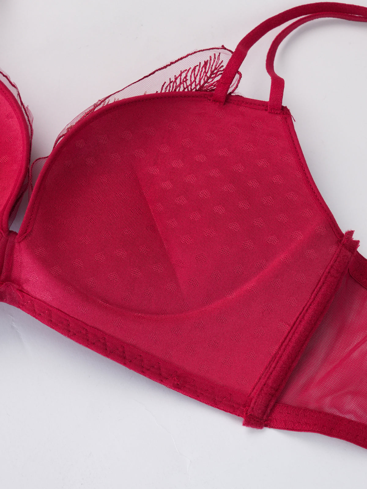 Emanay Leaf Embroidery Bra & Panty Lingerie Set