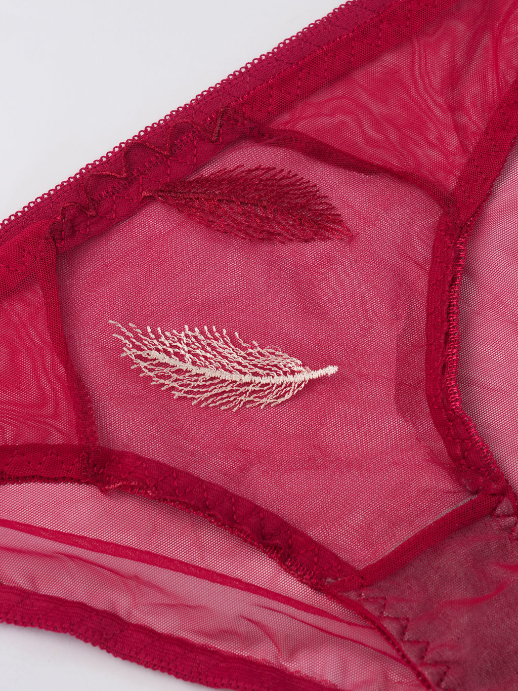 Emanay Leaf Embroidery Bra & Panty Lingerie Set