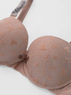 Emanay Rhinestone Strap Bra & Thong Lingerie Set