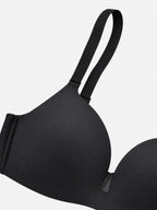 Black smooth bra detail view