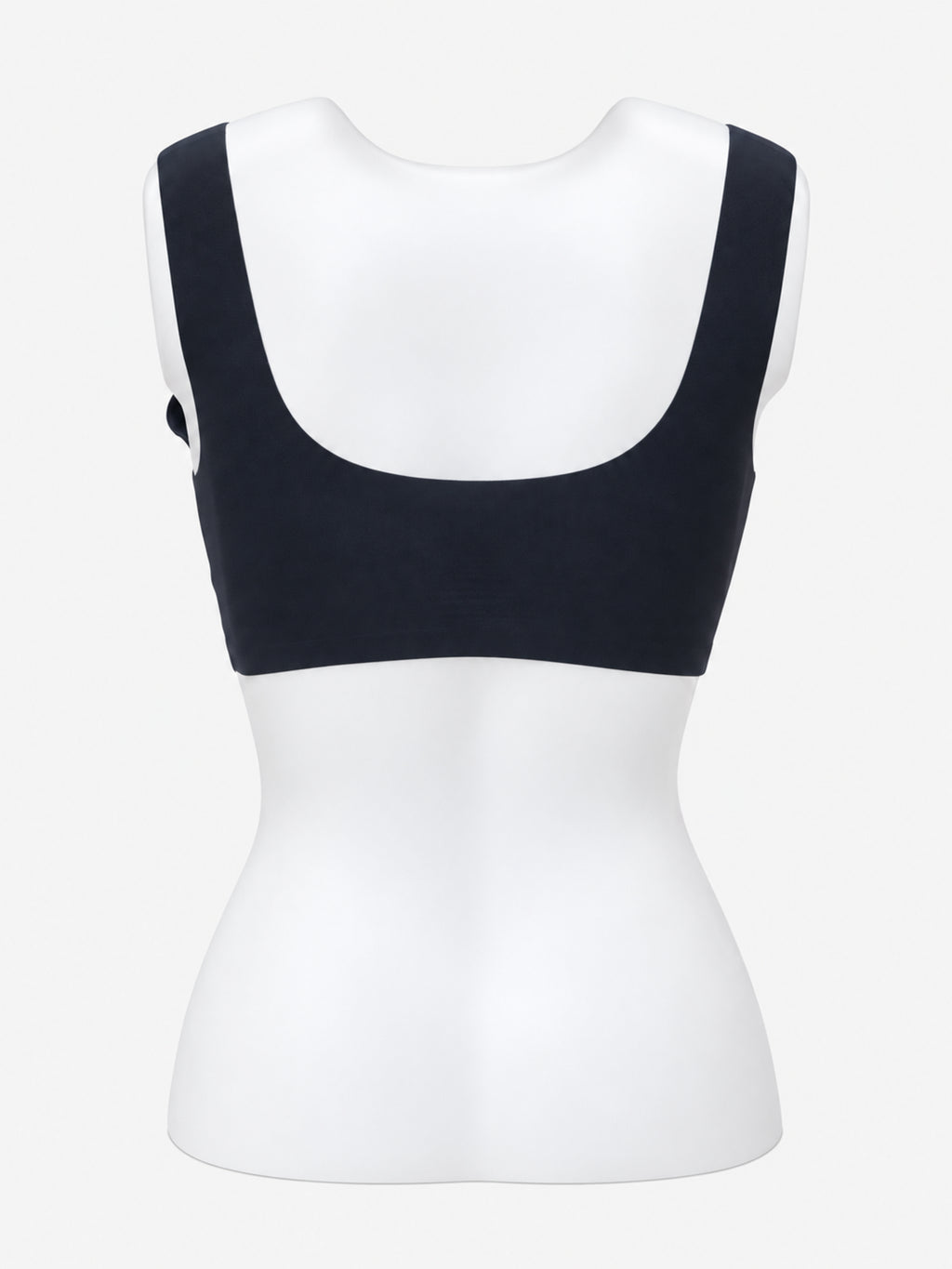 Black floral lace blouse bra on mannequin, front view