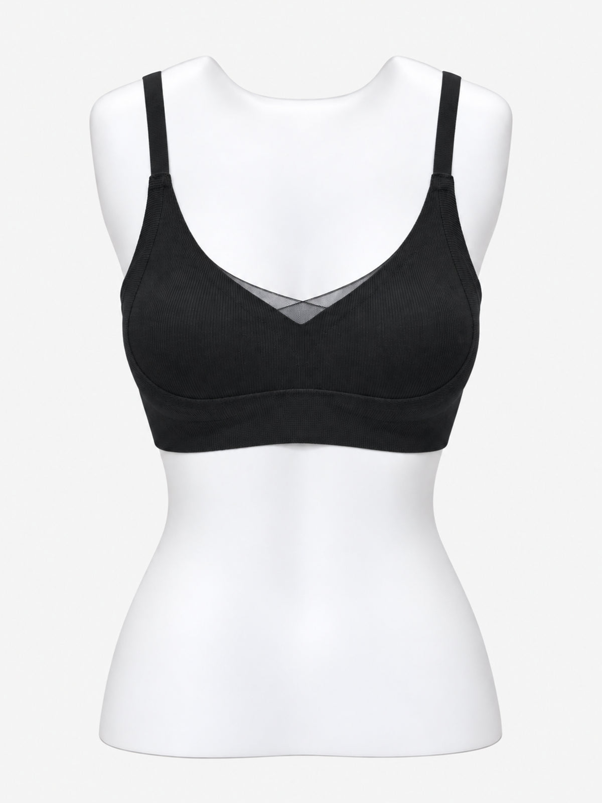 Wine ribbed bra with hook-and-eye closure, back view