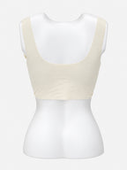 Grey floral lace-look bra on mannequin, front view