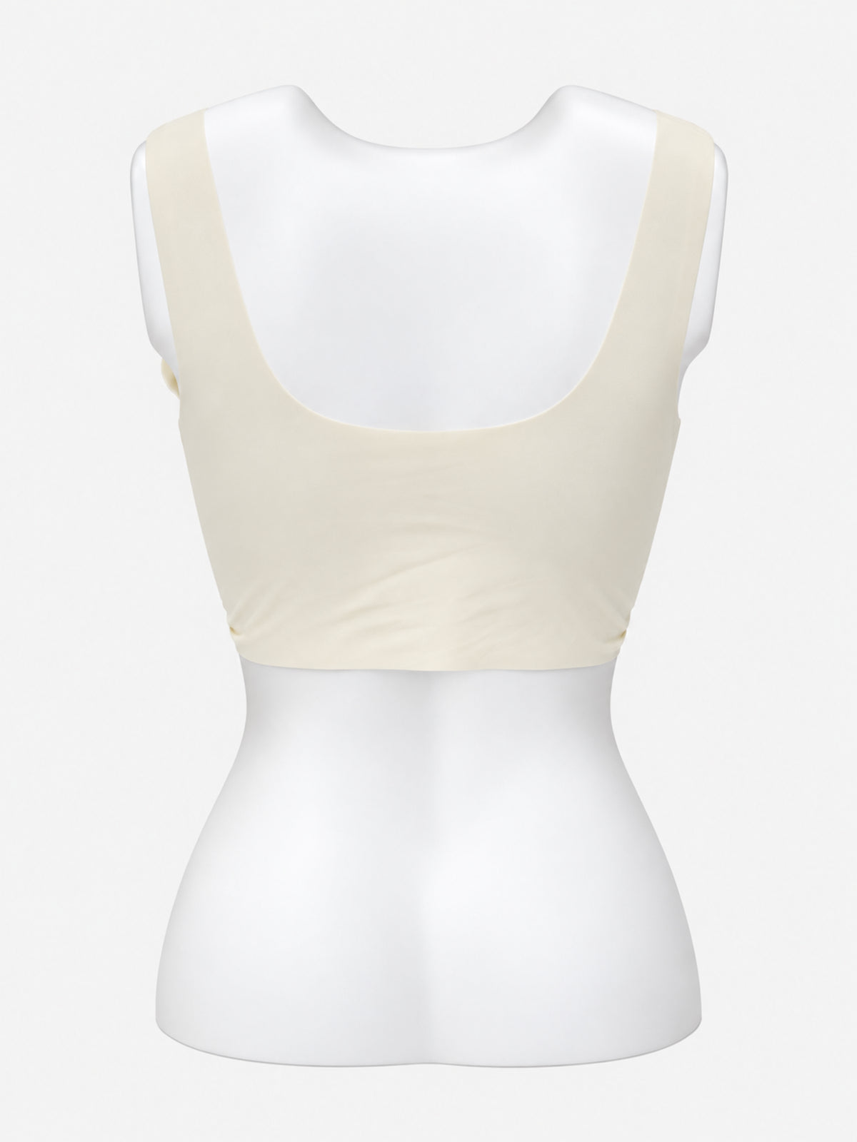 Grey floral lace-look bra on mannequin, front view