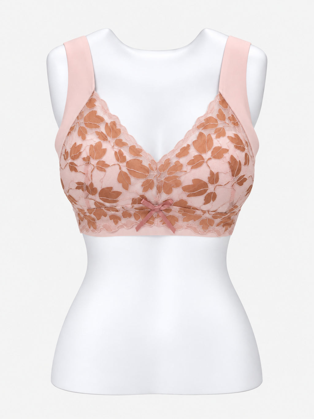 Grey wide-strap bra shown from the back