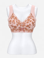 Grey wide-strap bra shown from the back