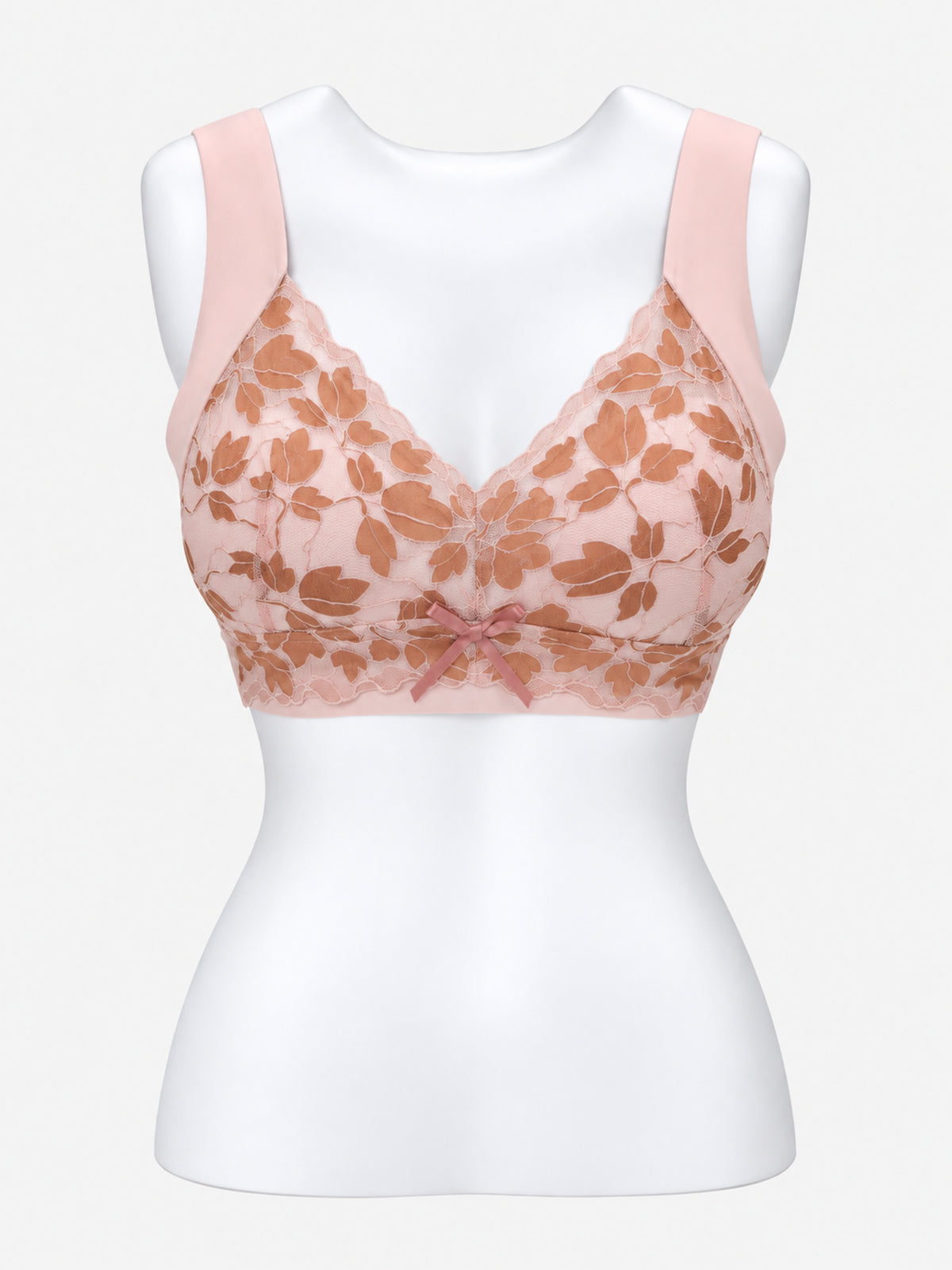 Grey wide-strap bra shown from the back