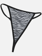 Emanay Zebra Print Lace-Trim Nighty Set
