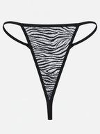 Emanay Zebra Print Lace-Trim Nighty Set