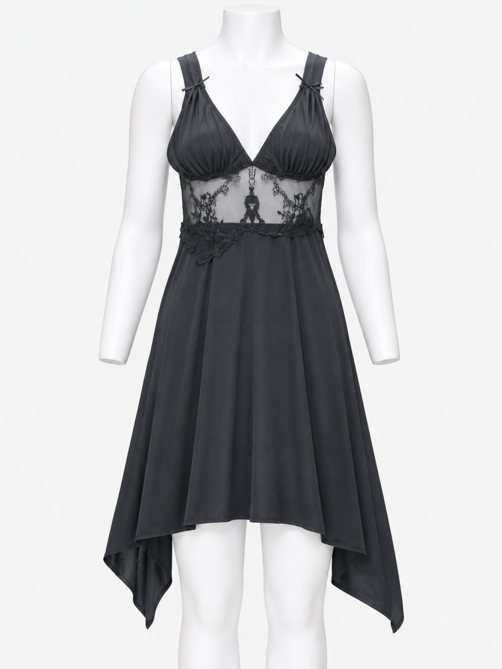 Emanay 2-Piece Black Bridal Lace Nightdress Set