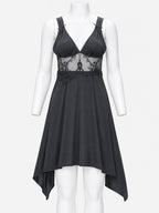 Emanay 2-Piece Black Bridal Lace Nightdress Set
