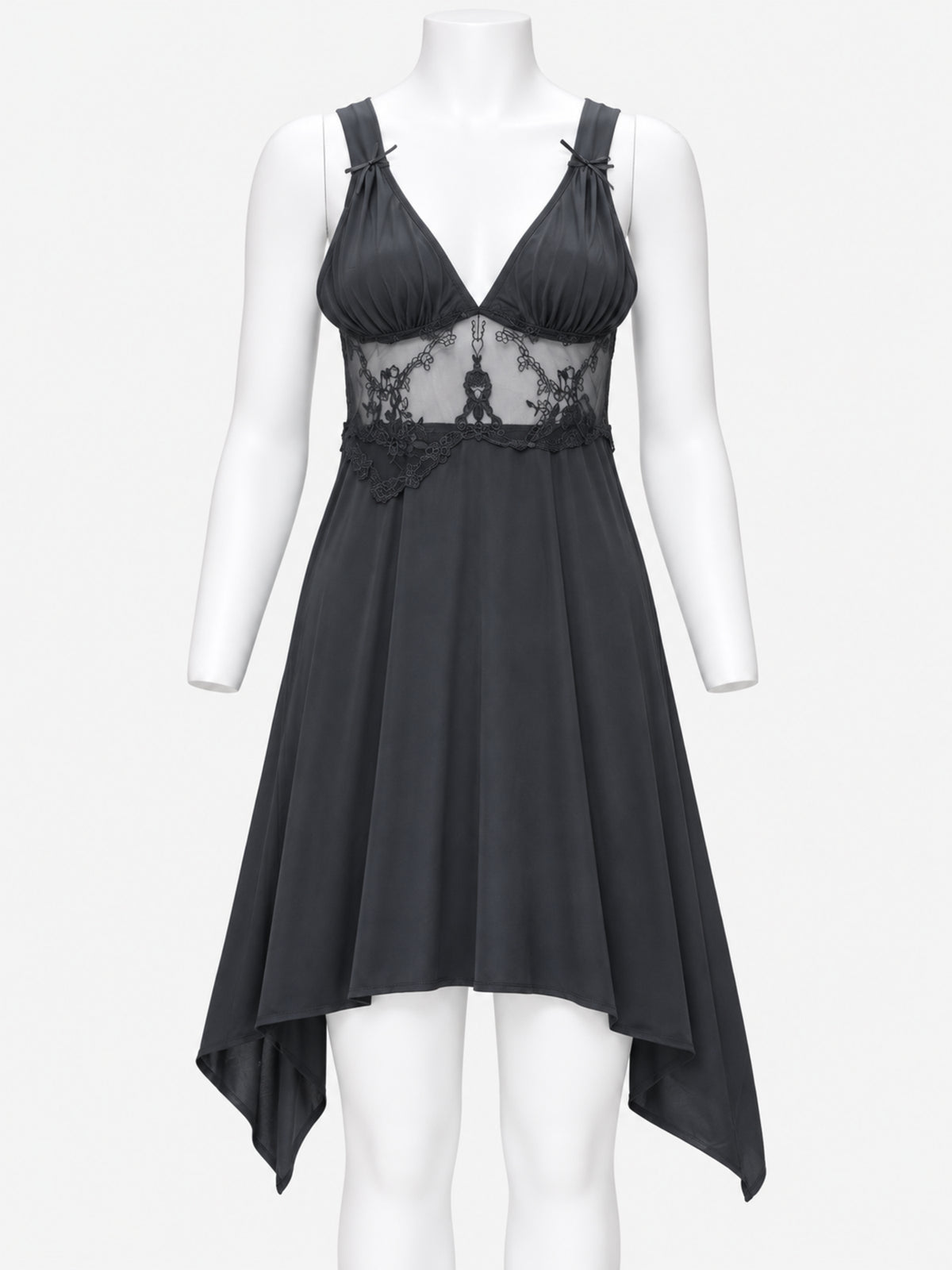 Emanay 2-Piece Black Bridal Lace Nightdress Set