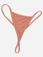 Close-up of floral lace waist detail on peach nightdress