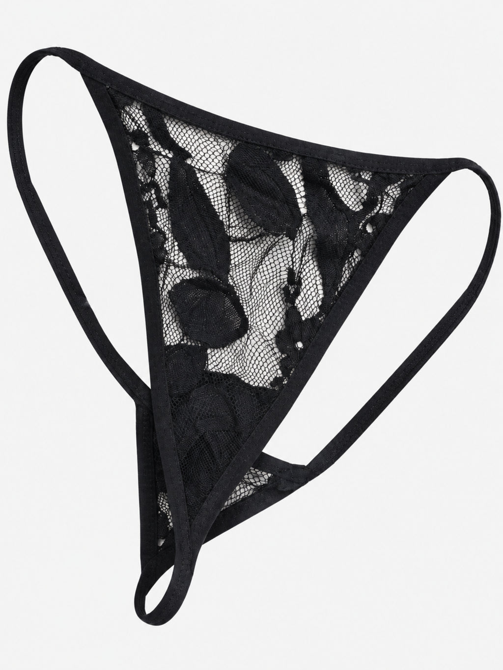 Emanay Black Floral Lace Babydoll & Thong Set