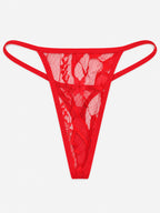 Front detail of red lace babydoll bodice