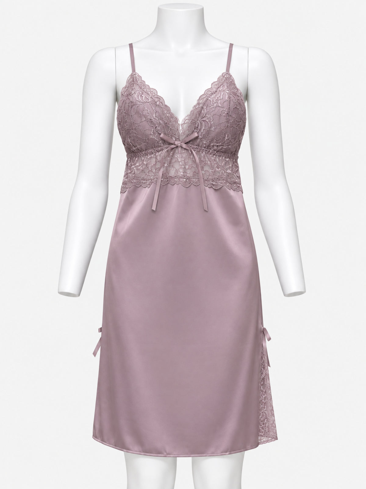 Navy lace nightdress on mannequin
