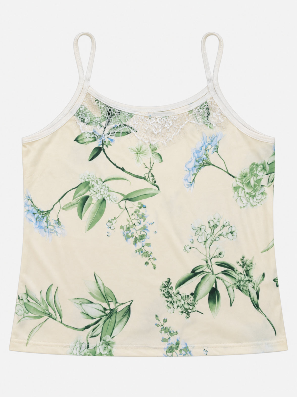 Emanay Green Botanical Print 4-Piece Sleepwear Set