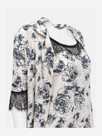 Emanay Floral Lace-Trim 4-Piece Sleepwear Set