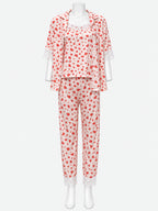 Emanay Red Heart Print 4-Piece Sleepwear Set