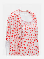 Emanay Red Heart Print 4-Piece Sleepwear Set