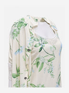 Emanay Green Botanical Print 4-Piece Sleepwear Set