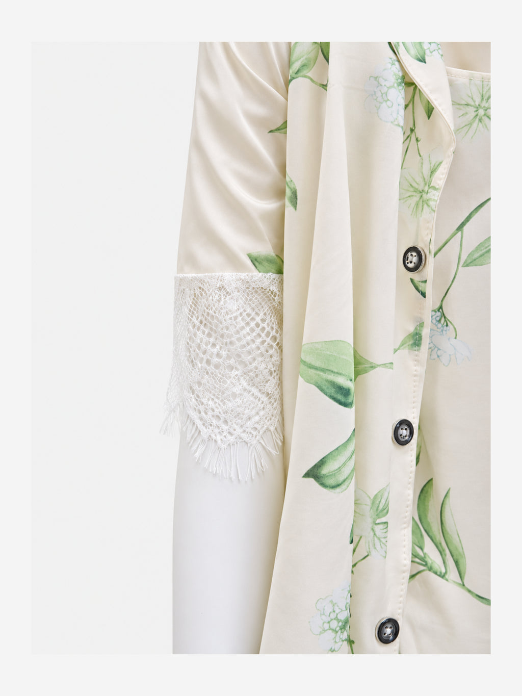 Emanay Green Botanical Print 4-Piece Sleepwear Set
