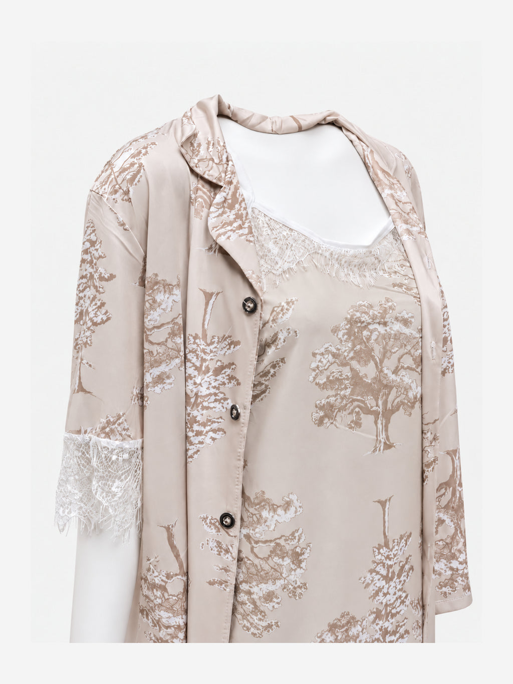 Emanay Blush Pink Print 4-Piece Sleepwear Set