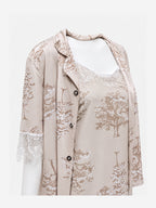Emanay Blush Pink Print 4-Piece Sleepwear Set
