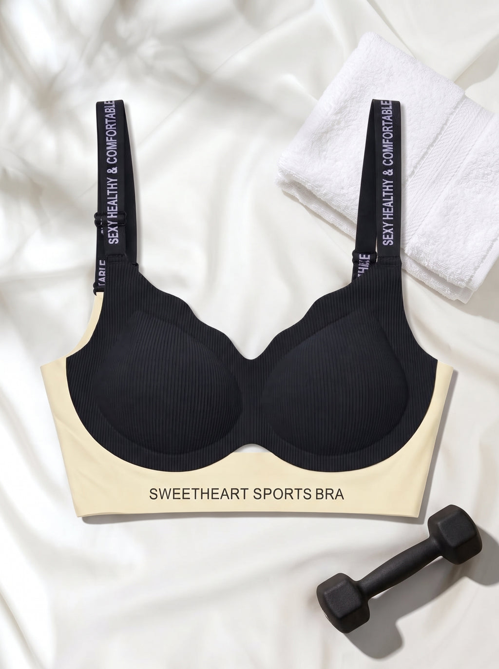 Emanay Sweetheart Sports Bra with Ribbed Cups