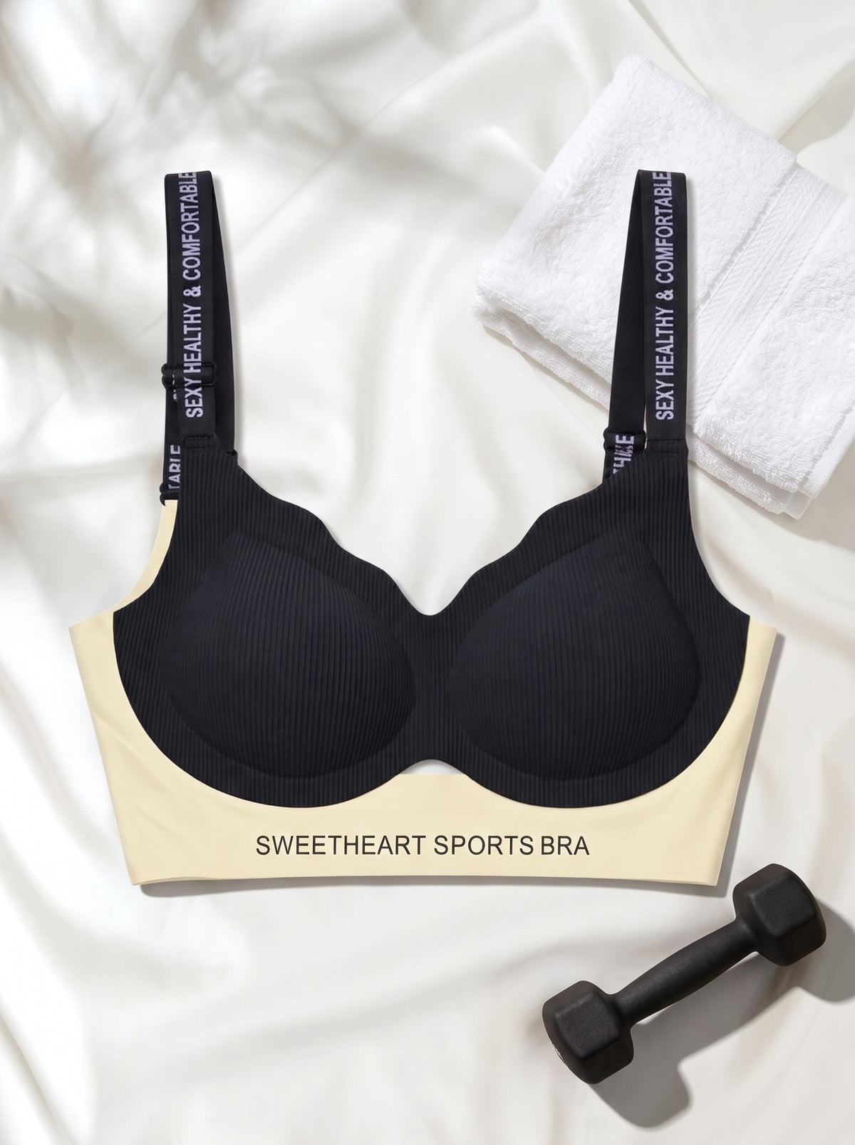Emanay Sweetheart Sports Bra with Ribbed Cups