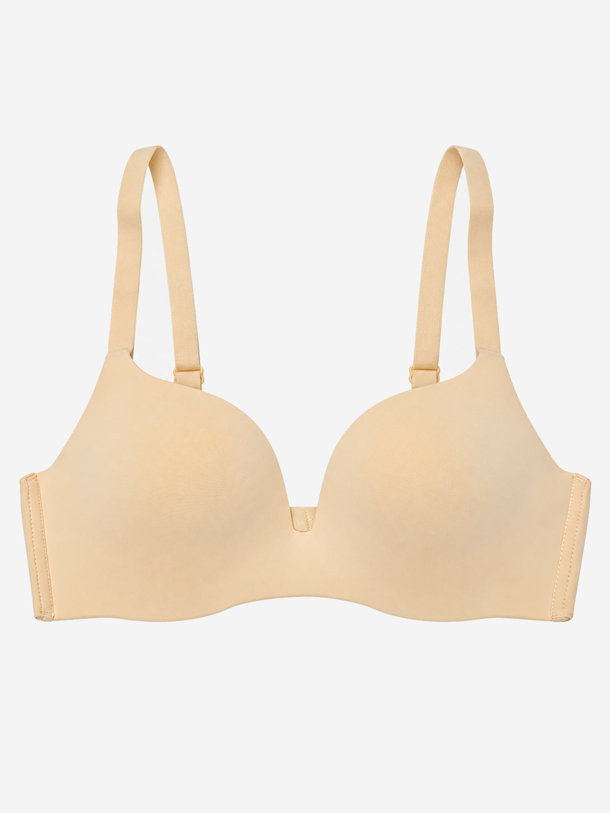Beige smooth seamless bra front view