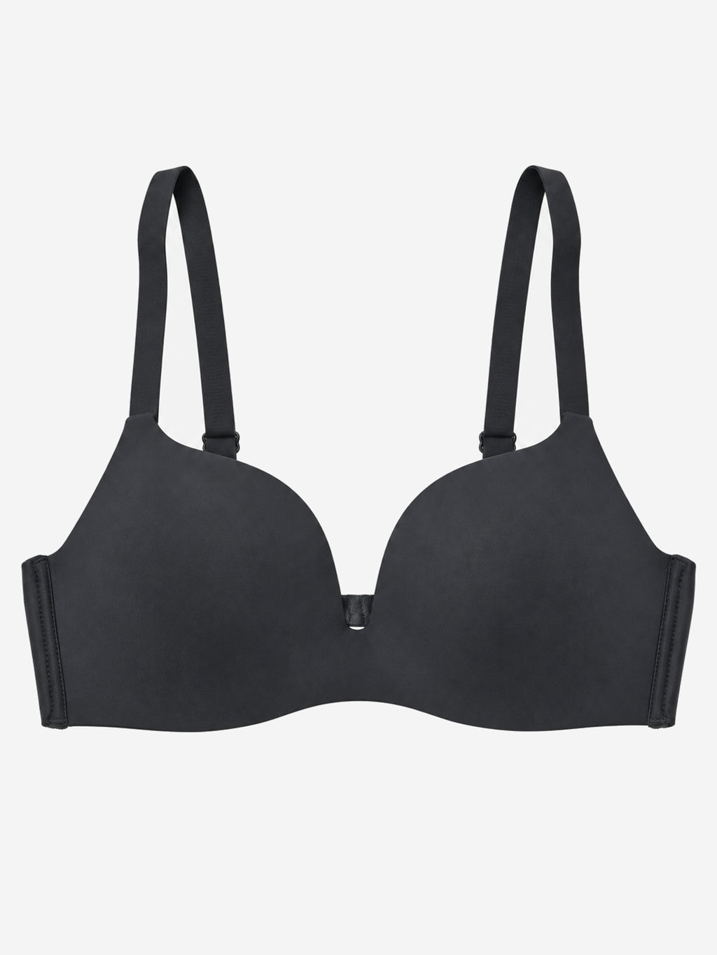 Black smooth seamless bra front view