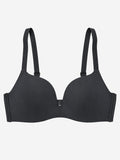 Black smooth seamless bra front view