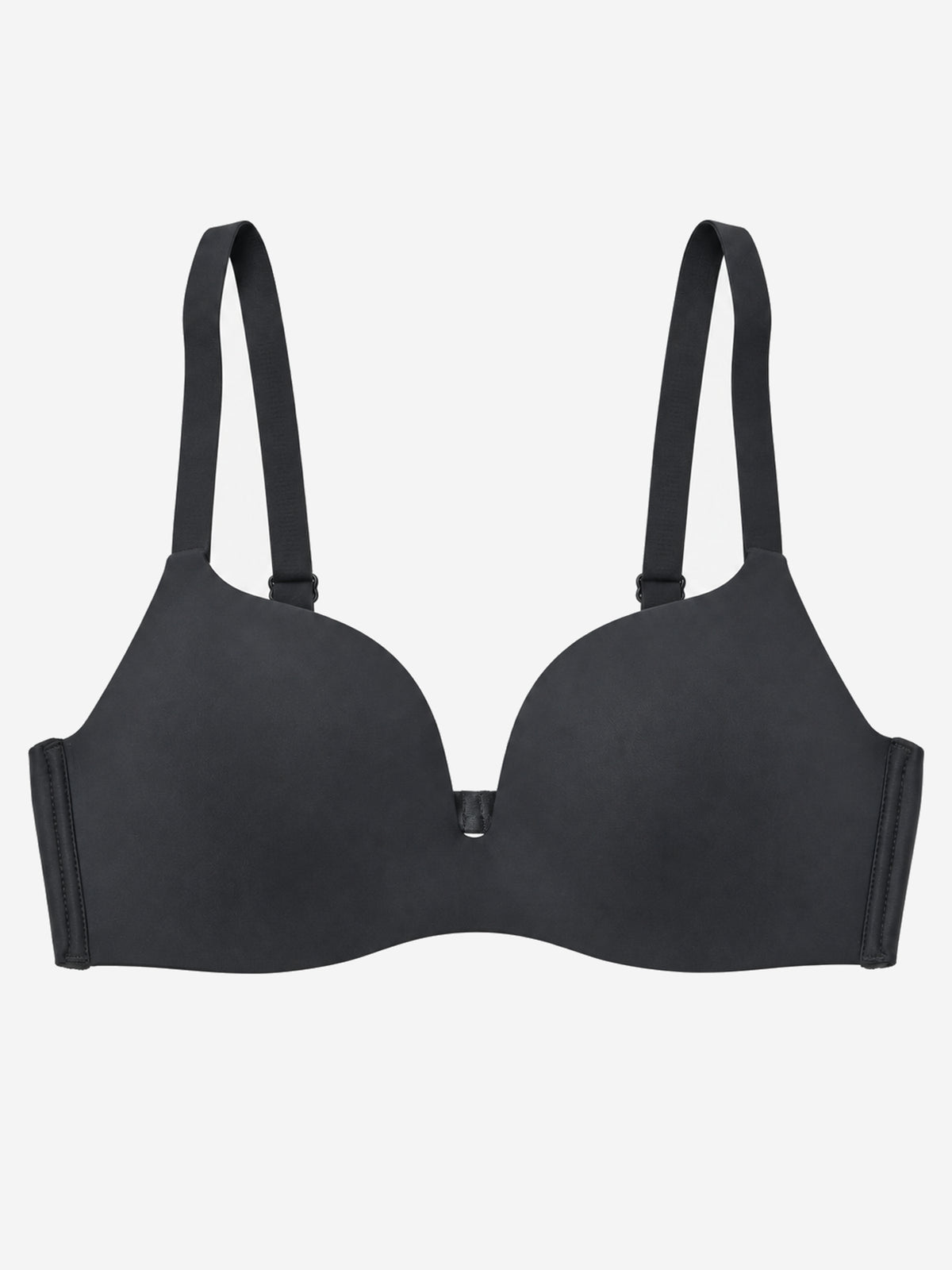 Black smooth seamless bra front view