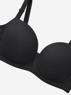 Black smooth bra cup close-up