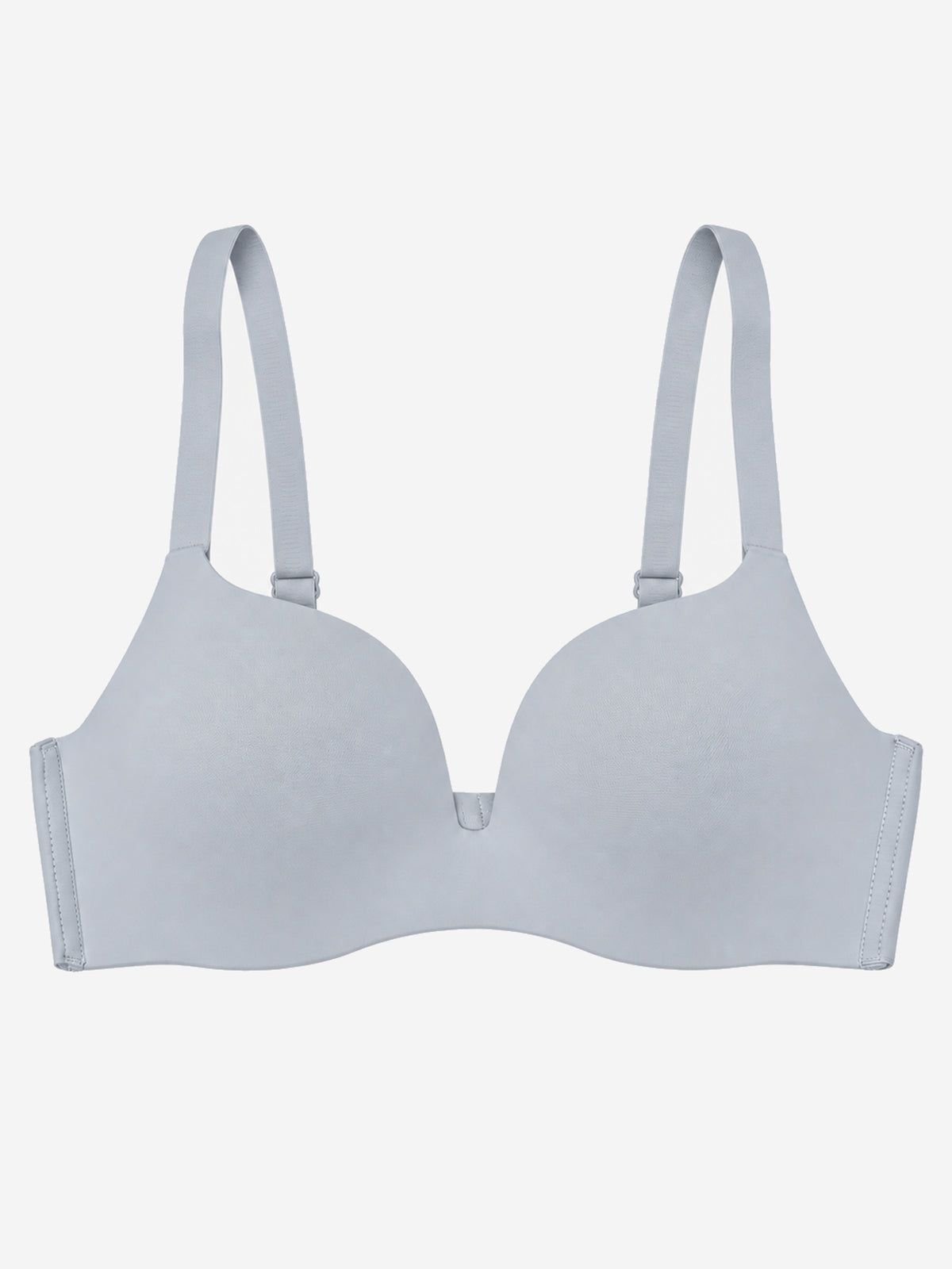Light gray smooth seamless bra front view