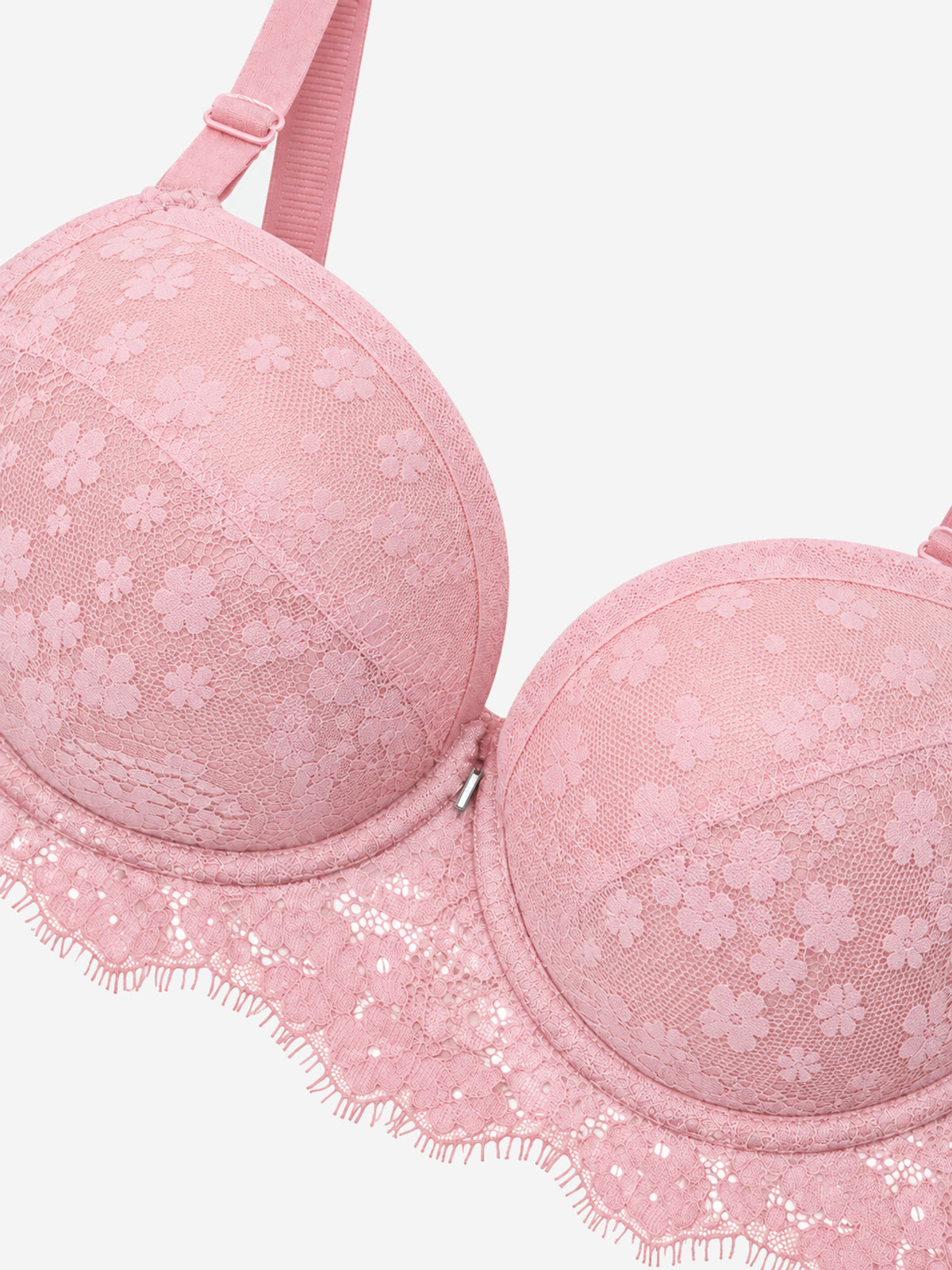Emanay Delicate Floral Lace Bra with B Charm Detail