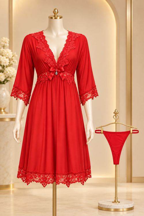 Red robe set on fancy mannequin
